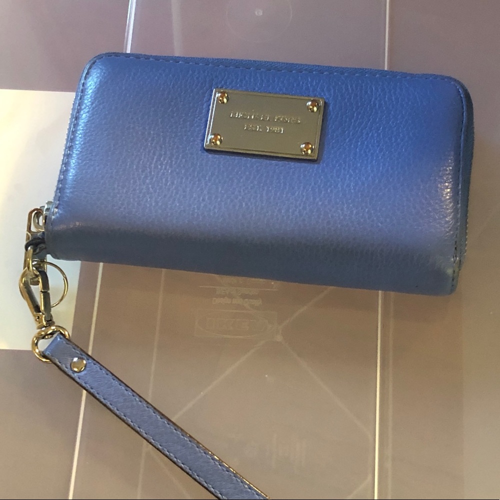 Michael kids baby blue wristlet wallet